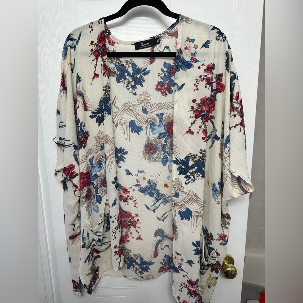 Louve Bird Pattern Open Tunic